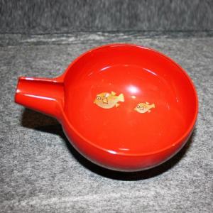 輪島塗 片口 (大) -河豚の高蒔絵仕上げ- [内外朱色] 螺鈿・切り金入り