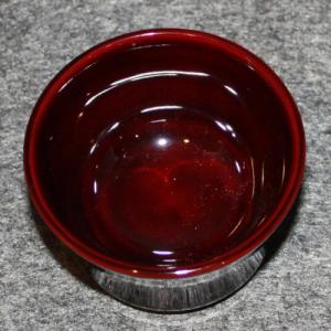 輪島塗 ぐい飲み 天開形 -無地- [内外朱タメ色]