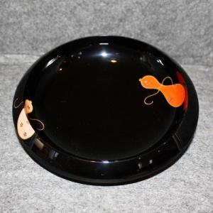 輪島塗 菓子器 鉄鉢形 -ひょうたんの蒔絵仕上げ- [内外黒色] 螺鈿・切り金入り