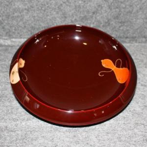 輪島塗 菓子器 鉄鉢形 -ひょうたんの蒔絵仕上げ- [内外黒タメ色] 螺鈿・切り金入り