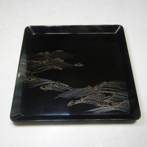 木製【美品】輪島塗 西鍛冶製 九重桜蒔絵 三日月形乃会席膳5客 卓上膳 