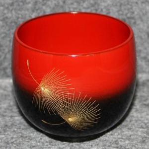 輪島塗 フリーカップ -飛花の沈金仕上げ- [内朱/外朱 (上)・黒 (下) のグラデーション]