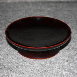 輪島塗 高坏 (高杯) -円形- [黒タメ色]